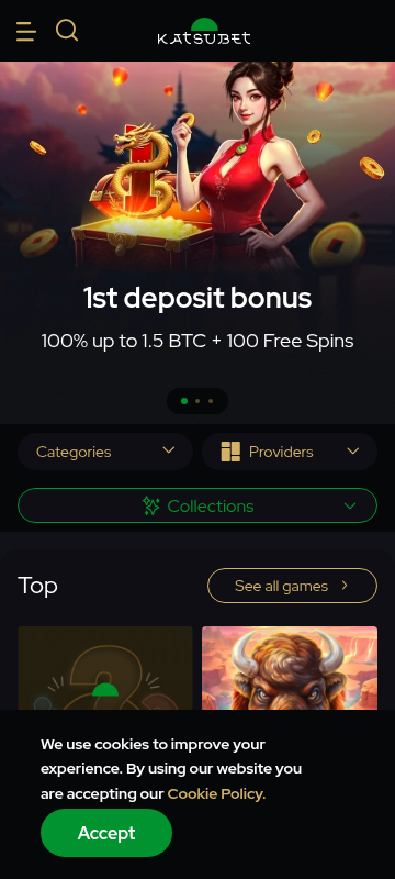 Katsubet mobile casino screenshot